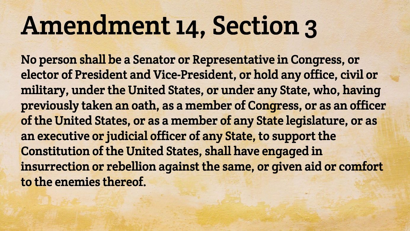 Wendell Abbott Buzz 14th Amendment Section 3