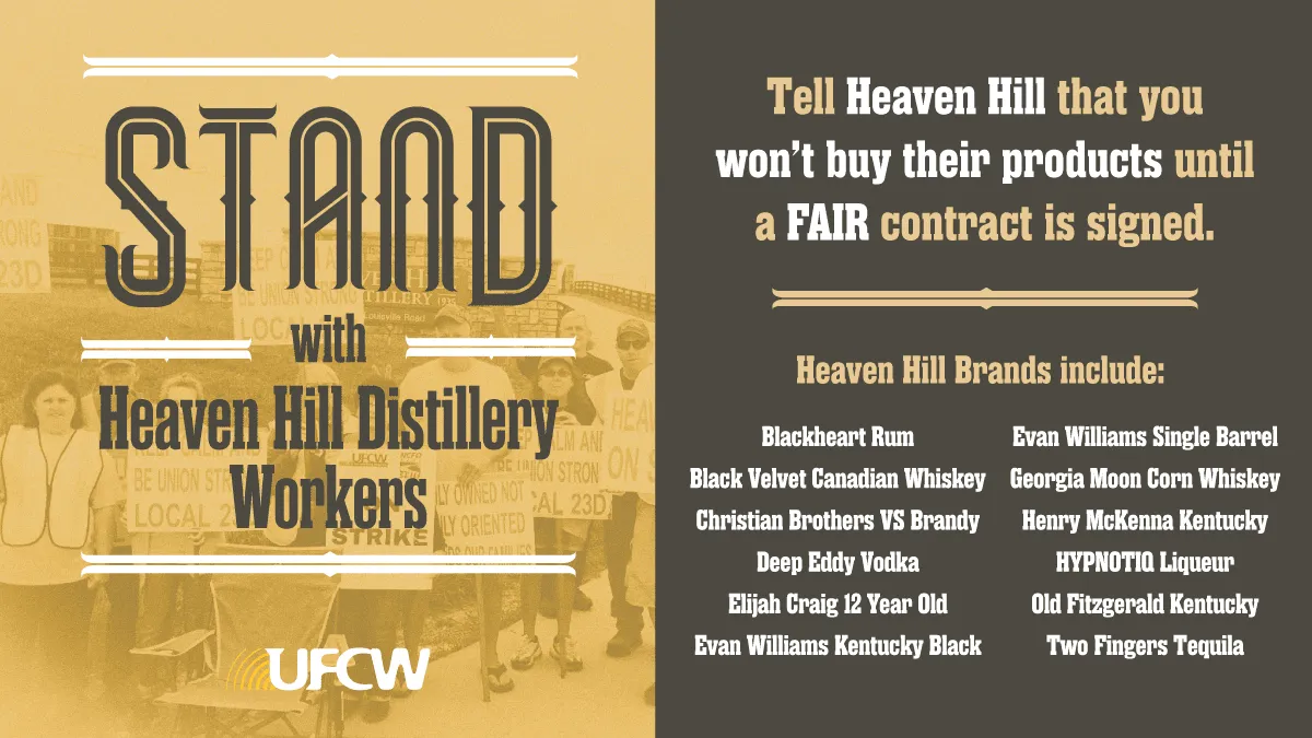 Dem candidate urges people to stand with Heaven Hill strikers