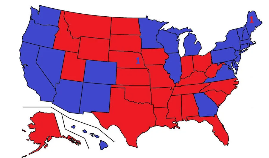 Map of the 2020 presidential election results