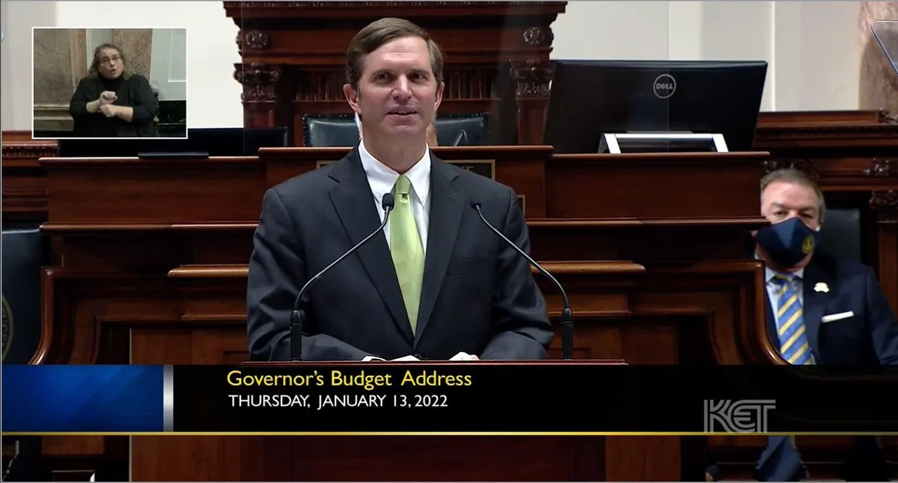 Gov. Andy Beshear delivers his two-year budget address on Thursday night.