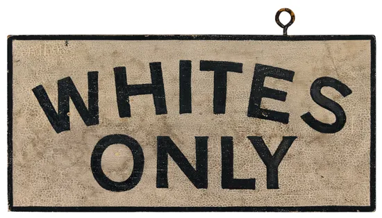 Actual “Whites Only” sign used in a railway station