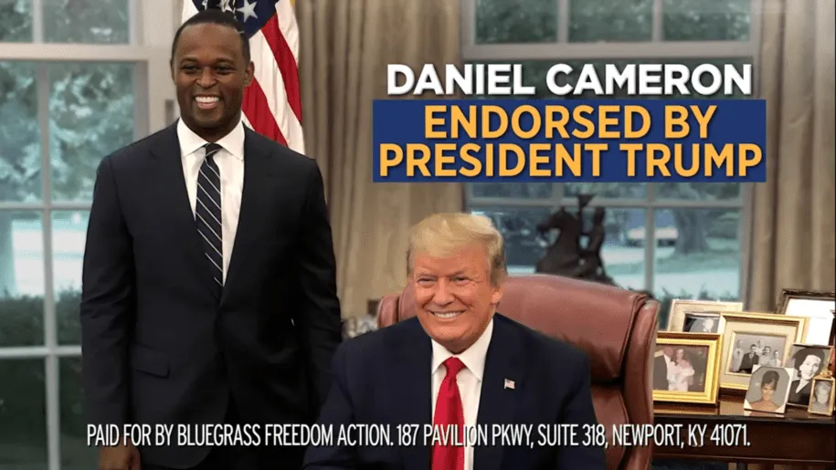 Cameron PAC runs ad with indicted former president