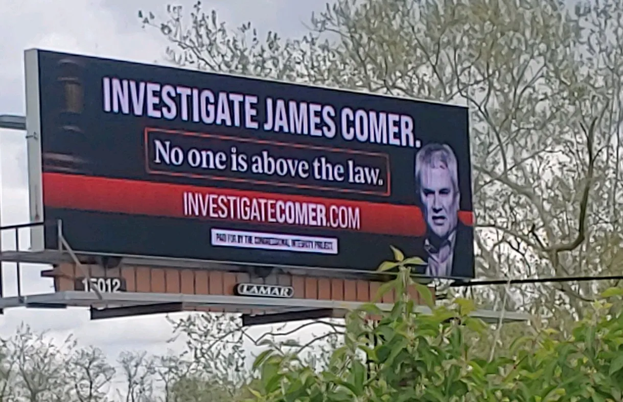 ‘Investigate Comer’ billboard links to C-J story